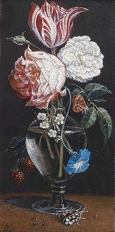 Daniel Seghers | A still life of flowers in a glass vase | MutualArt
