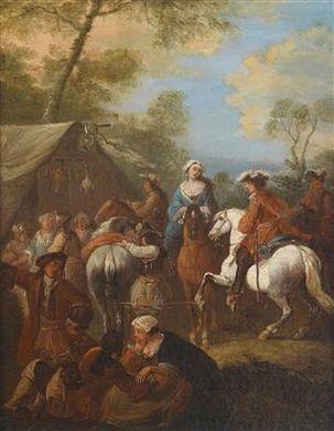 A scene featuring a sutler by Johann Georg Pforr