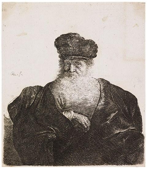 Rembrandt van Rijn | OLD MAN WITH BEARD, FUR CAP AND VELVET CLOAK (1632 ...