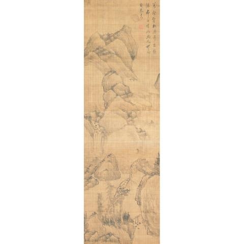 Artwork by Dao Qianyan, LANDSCAPE AFTER NI ZAN, Made of Ink on silk