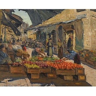 The Market in Mea Shearim - Ludwig Blum