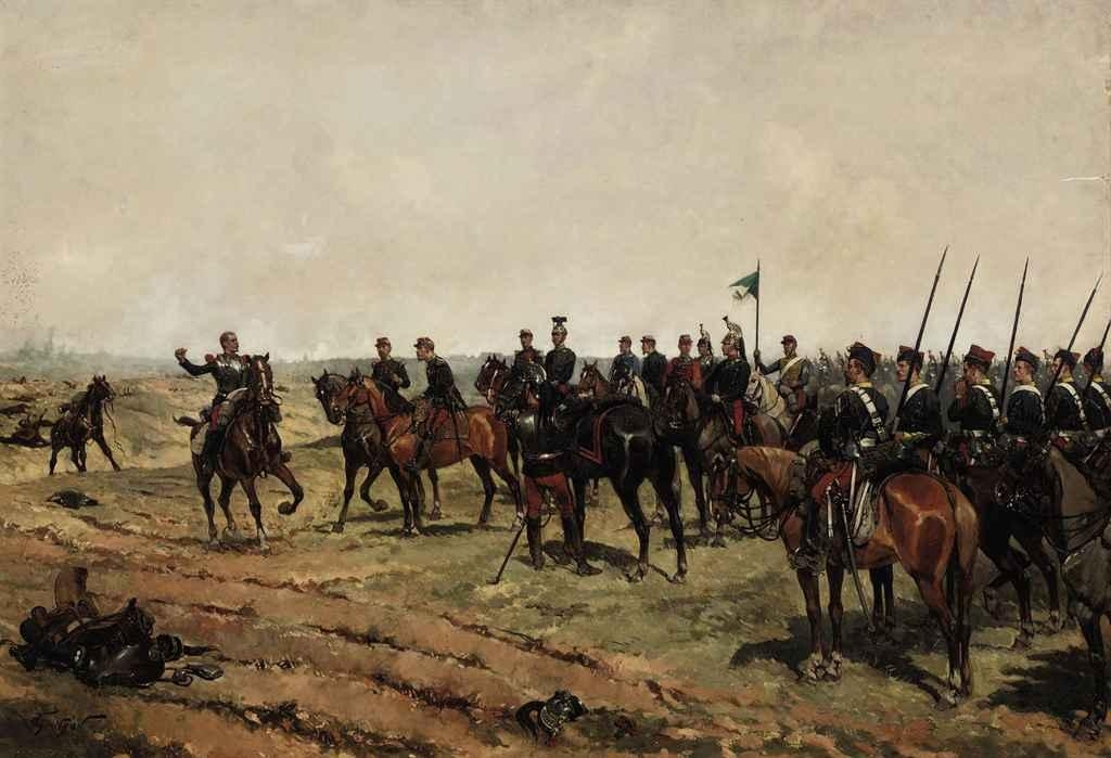 Artwork by Georges Louis Hyon, News from the front, Made of oil on canvas