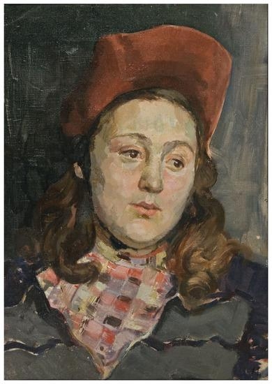 Artwork by Maria Alexeeevna Gorokhova, Portrait of a Girl, Made of Oil on linen