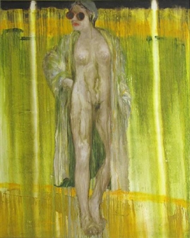 Nude with red glasses - Julio Lavallen