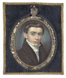 A Miniature Portrait of a Gentleman in a Black Coat - Henry Colton Shumway