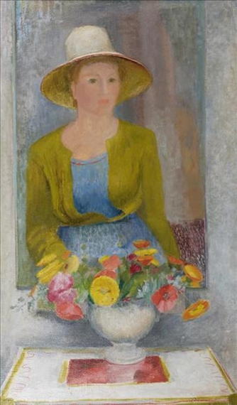 Still Life with flowers and picture by Edna Ginesi