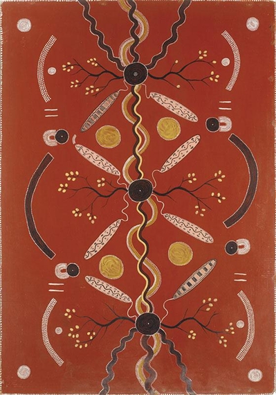 WILD ORANGE DREAMING by Kaapa Tjampitjinpa, 1971