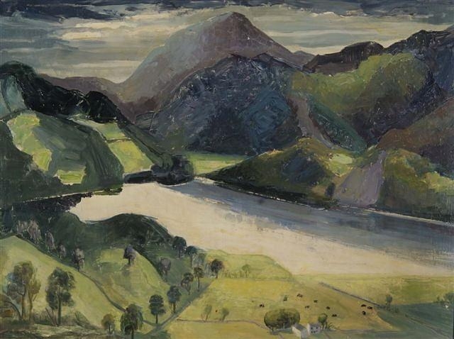 Artwork by Prid Lasenby, Lake District landscape, Made of oils on board