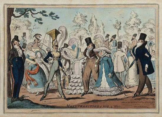 Monstrosities of 1819 & 1820 (2) by George Cruikshank, circa 1820