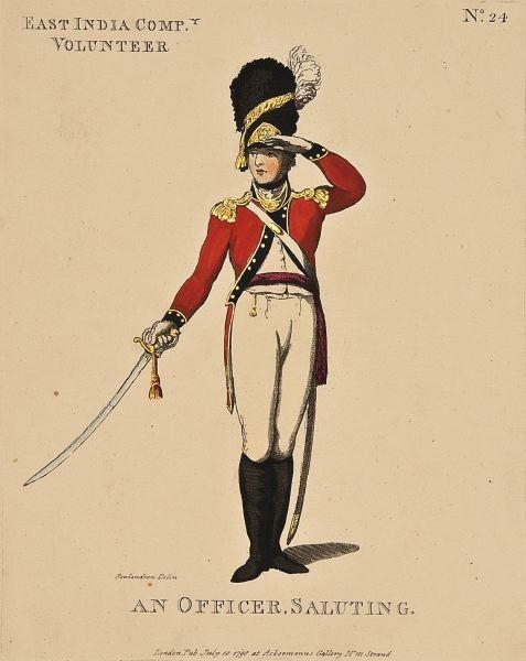 An Officer, Saluting (6) by Thomas Rowlandson, 1798