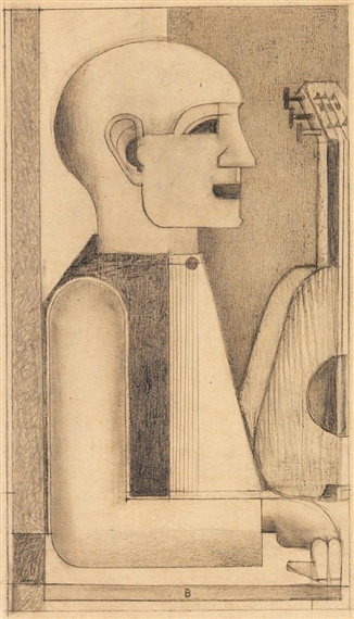 Mann in Halbfigur nach rechts by Gottfried Brockmann, 1924
