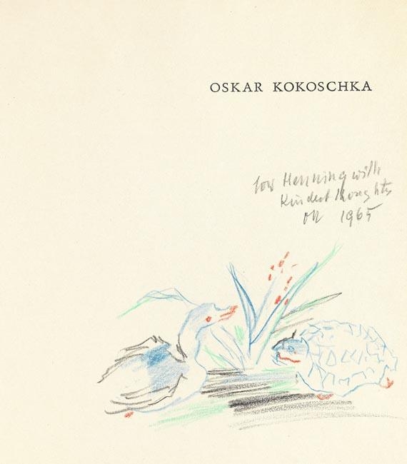 Ente und Schildkröte am Ufer by Oskar Kokoschka, 1965