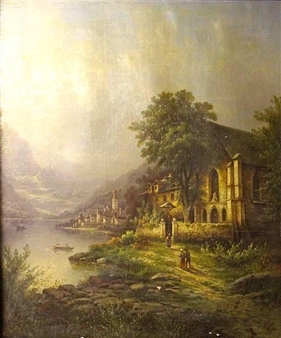 North Italian lake view - F. Argent