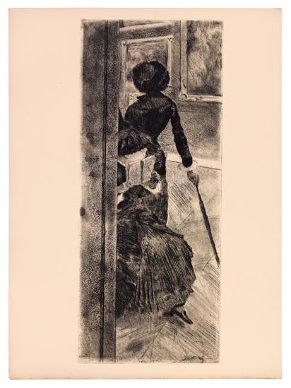 Artwork by Edgar Degas, Au Louvre, la peinture, Mary Cassatt, Made of Etching and drypoint