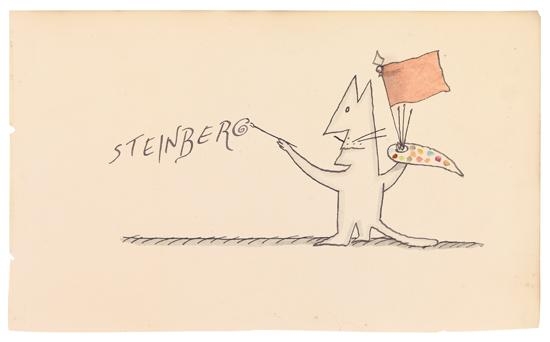 Cat with Palette by Saul Steinberg, circa 1960s