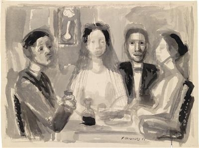 Ferdinand Stransky | Cheers to the bride and groom (1955) | MutualArt