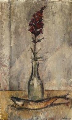 "Still Life with Fish and Snapdragon" by Viktor Lederer, 1961