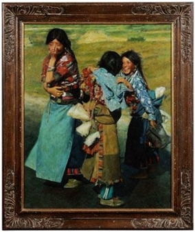 Tibetan Girls Laughing - Wu Jian