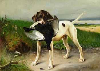 Bengt Lindström | Pointer with black grouse (1878) | MutualArt
