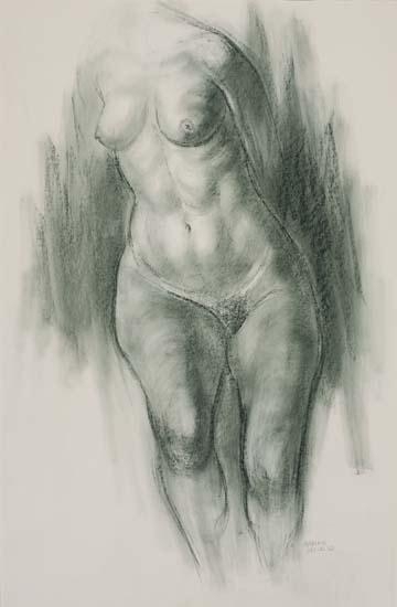 Nude Torso by Charles White, 1965
