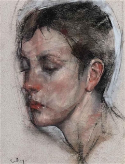 Portrait study of a girl - George Dawnay