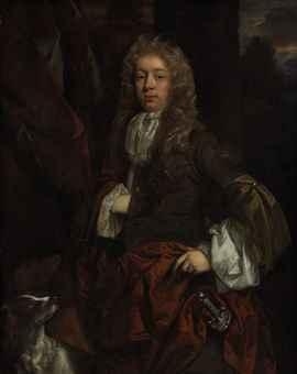 John Riley | Portrait of a young man, three-quarter-length, with a dog ...