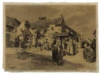 Procession à la Vierge de Mont-Saint-Père by Léon-Augustin L'Hermitte, 1885