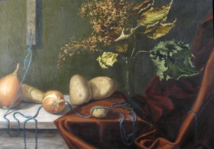 STILL LIFE WITH ONIONS AND POTATOES by Paul Gorka