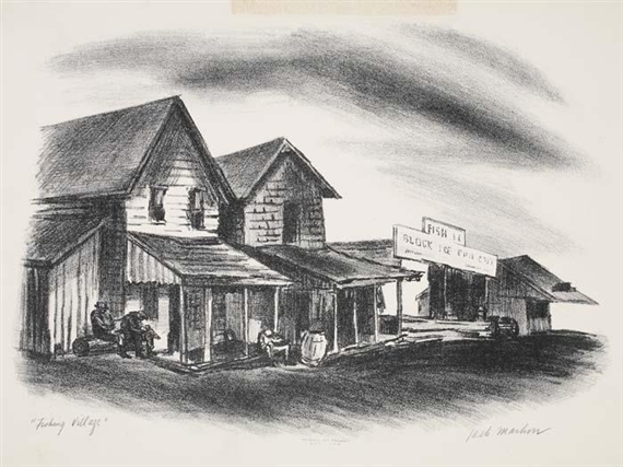 Jack Markow | 2 works: Fishing Village; Street in Manasquan (1935 ...