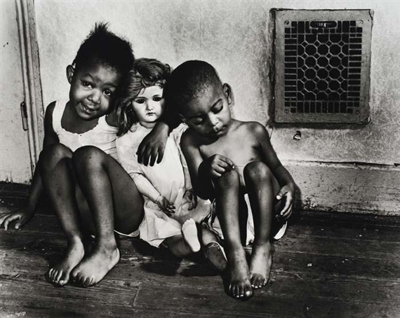 Children with doll by Gordon Parks, 1942; printed 1980s