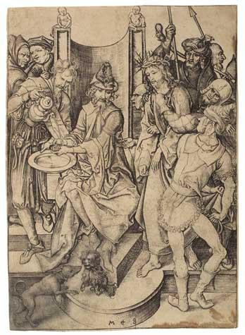 Christ before Pilate by Martin Schongauer, Circa 1480
