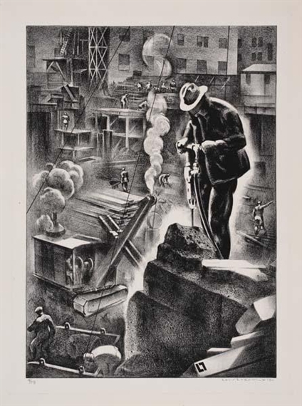 Birth of a Skyscraper by Louis Lozowick, 1930