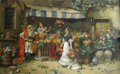 Artwork by Donatus Buongiorno, THE FLOWER MARKET, Made of Oil on canvas