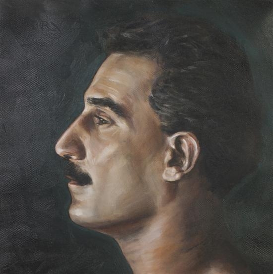 Artwork by James Disrud, Portrait of a Man, Made of oil on canvas laid to board