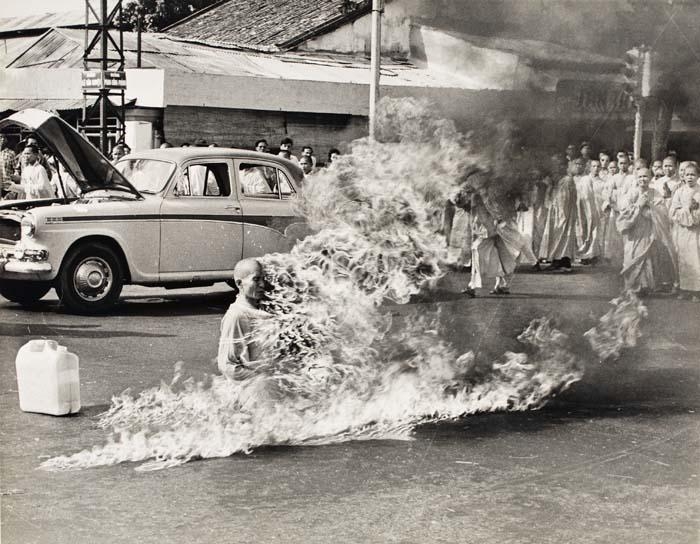 Buddhist monk, Rev. Quang Duc, burns self to death by Malcolm Wilde Browne, 1963
