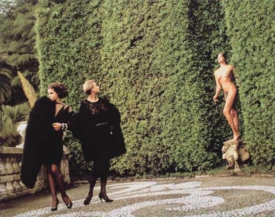 Helmut Newton  Untitled (Model in underwear with Louis Vuitton