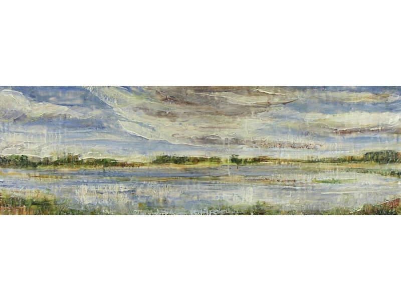 Artwork by Tanya Kerouac, FROM HERE, Made of encaustic on board