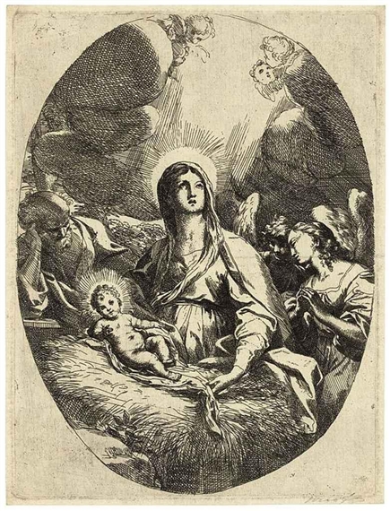 The Holy Family with Angels by Carlo Maratta, circa 1650