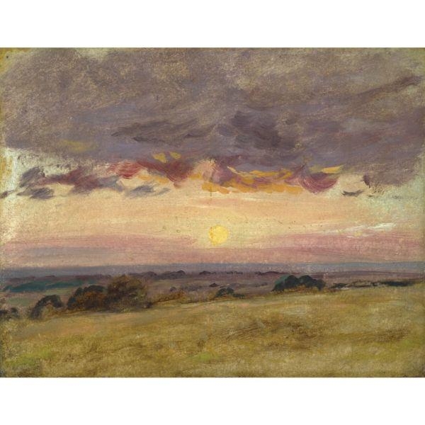 Artwork by John Constable, Summer evening with storm clouds, Made of oil on paper