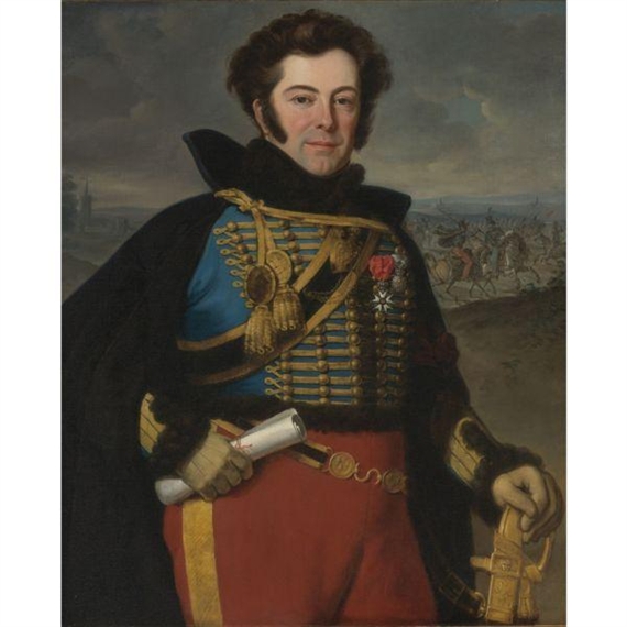 Portrait of Colonel Auguste-Frederic-Bon-Amour, marquis de Talhouët by Horace Vernet