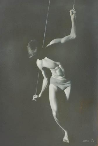 Standing Boy Pulling Ropes by Robert R. Bliss, 1962