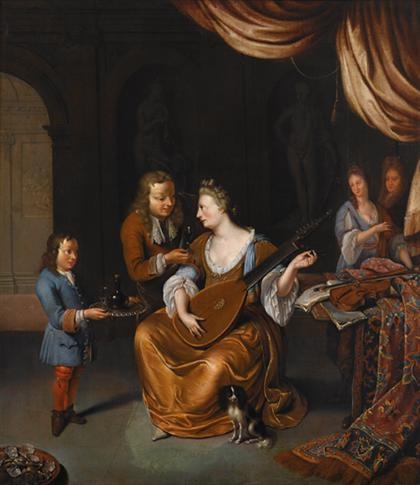 Jan Jozef Horemans the Younger | INTERIOR SCENE WITH ELEGANT COMPANY ...