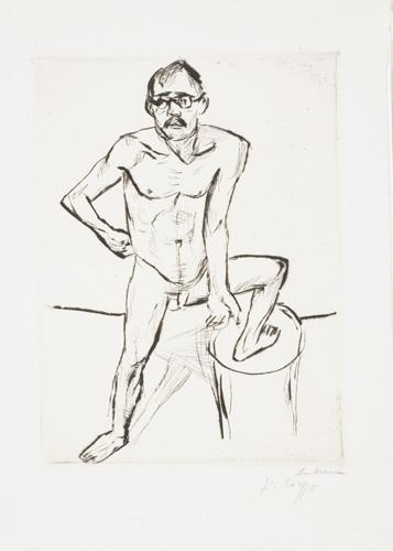 Männlicher Akt mit Brille by Max Beckmann, 1919