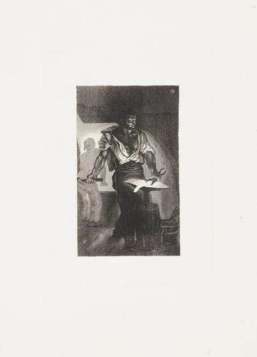 Artwork by Eugène Delacroix, Un Forgeron, Made of Aquatint