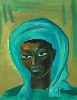 Portrait of a Woman Wearing a Headscarf