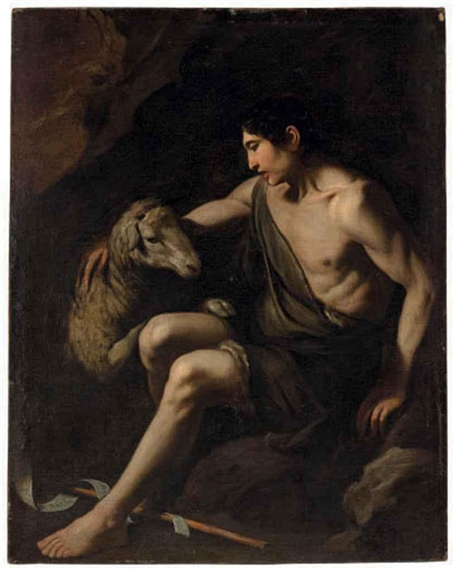 Caravaggio | Saint John the Baptist with a lamb | MutualArt