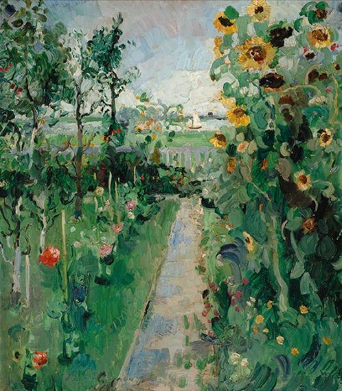 View of a garden by Ernst van Leyden