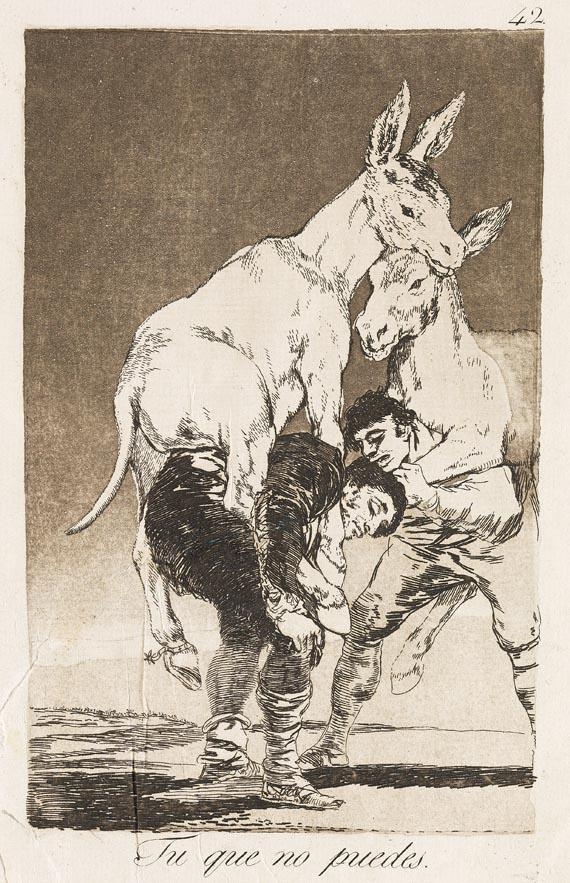 Tu que no puedes by Francisco José de Goya y Lucientes, 1799