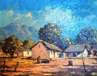 Man standing in front of a Farm Cottage - Carlo Sdoya
