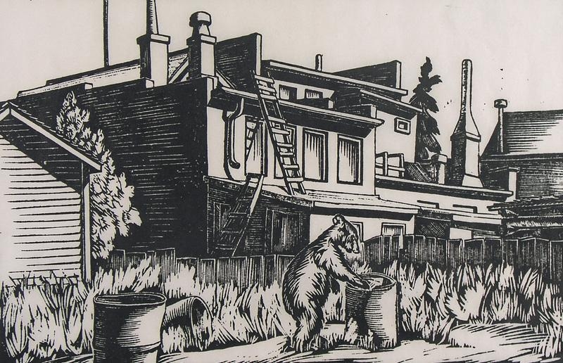 Artwork by Clifford Foard Robinson, BANFF BACKCOUNTRY, Made of linocut on paper